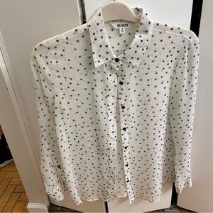 BB Dakota White Star Print Button Down Shirt